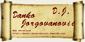 Danko Jorgovanović vizit kartica